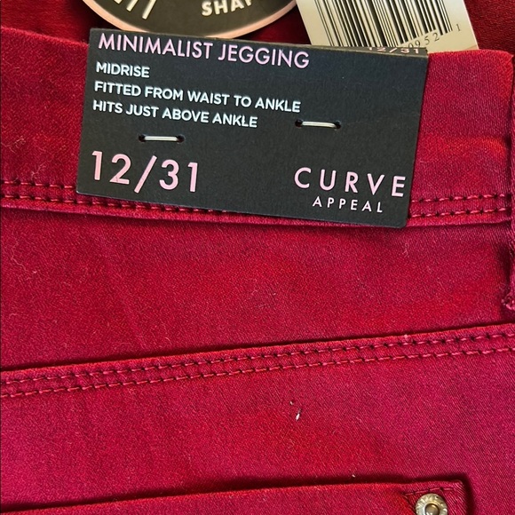 Wine Curve Appeal Slim Fit Pants Vibrant Style - Picture 2 of 4
